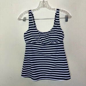Lands' End Navy and White Striped Tankini Top Size 6
